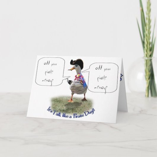 Happy "Sprich wie ein Pirat" Day (Sprechblase) Karte (Vorderseite)