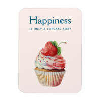 Happy Sprichwort Erdbeere Cupcake Süßes Dessert