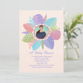 Happy Spring Baby Shower Foto Einladung (Stehend Vorderseite)