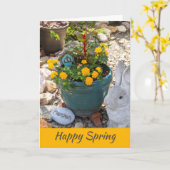 Happy Spring, Backyard Garden Foto Card Karte (Gelbe Blume)