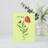 Happy Spring Blume Art Postkarte (Stehend Vorderseite)