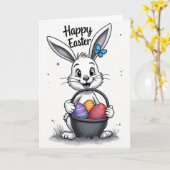 Happy Spring Bunny Egg Card Karte (Gelbe Blume)