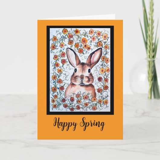 Happy Spring Bunny Karte (Vorderseite)