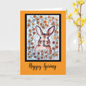 Happy Spring Bunny Karte (Gelbe Blume)