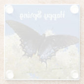 Happy Spring Butterfly Untersetzer (Rückseite)