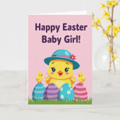 Happy Spring Chick Greeting Card Karte (Gelbe Blume)