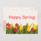 Happy Spring Colorful Tulips Postkarte (Vorne/Hinten)