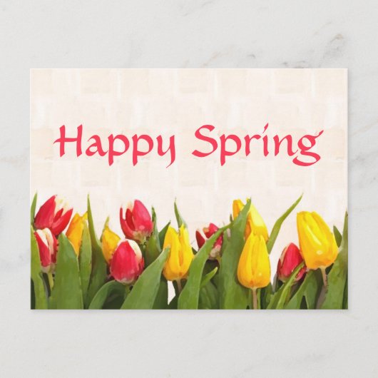 Happy Spring Colorful Tulips Postkarte (Vorderseite)