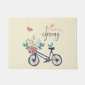 Happy Spring Design: Fahrrad, Blume und Vögel Fußmatte (Vorderseite)
