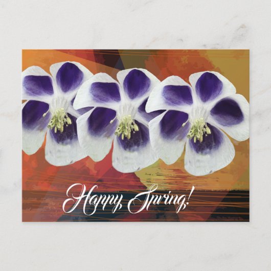 Happy Spring Elegante Postkarte (Vorderseite)