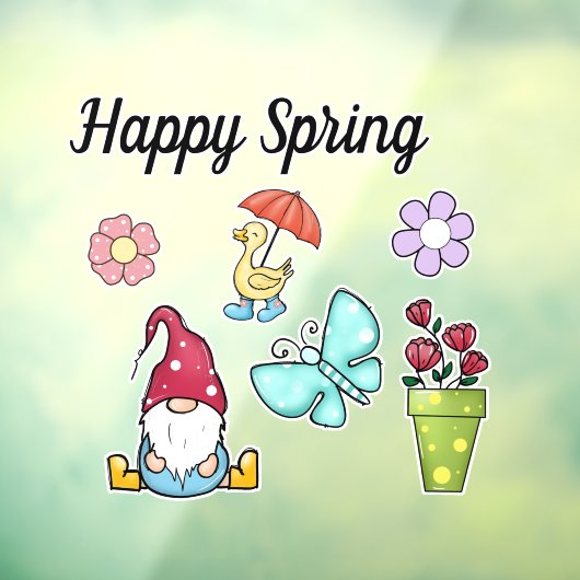 Happy Spring Fensteraufkleber (Blatt 3)