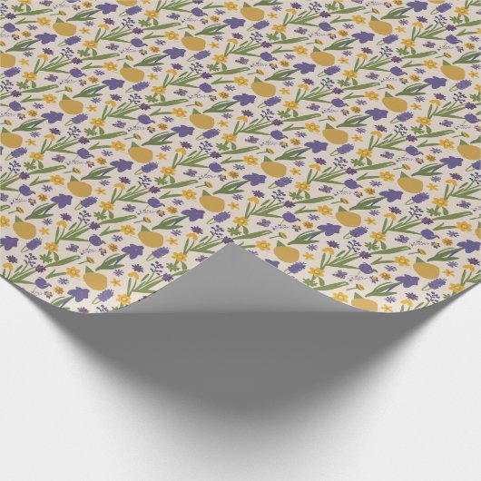 Happy Spring Flowers Geschenkpapier (Ecke)