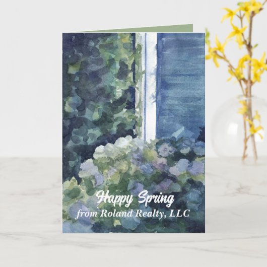 Happy Spring from Real Anwesen Agent Blue House Karte (Gelbe Blume)