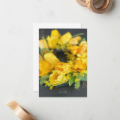 Happy Spring - Gelber Kranz Mitteilungskarte (Vorderseite/Rückseite Beispiel)