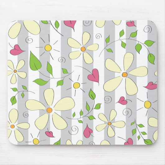 Happy Spring Kamille, blumengeschmückt Mousepad (Vorne)