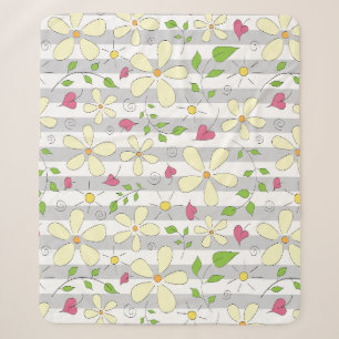 Happy Spring Kamille daisy floral glücklicher Cart Sherpadecke