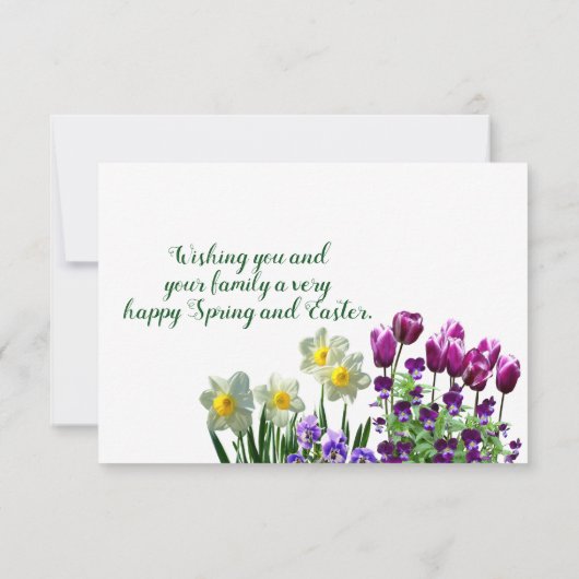 Happy Spring l Deer and Tulips Flat Card Einladung (Rückseite)