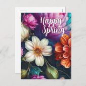 Happy Spring Mixed Blume 4 Farben Vorlage (Vorne/Hinten)