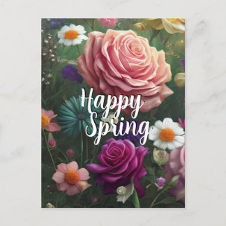 Happy Spring Mixed Blume 5 Farbvorlagen Feiertagspostkarte