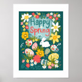 Happy Spring Oaster Eunting Blume Poster (Vorne)