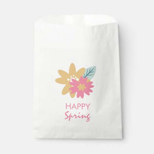 Happy Spring Oaster Florals Pink Blue Yellow Geschenktütchen (Vorderseite)