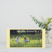 Happy Spring/Osterfoto-Karte Gelb Feiertagskarte (Stehend Vorderseite)