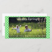 Happy Spring/Osterfoto-Karte Grün Feiertagskarte (Vorne/Hinten)