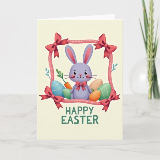 Happy Spring Oval Pattern Card Karte (Vorderseite)