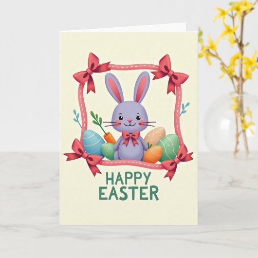 Happy Spring Oval Pattern Card Karte (Gelbe Blume)