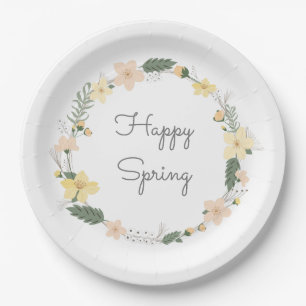 Happy Spring Pastel Artisan Blume Pappteller