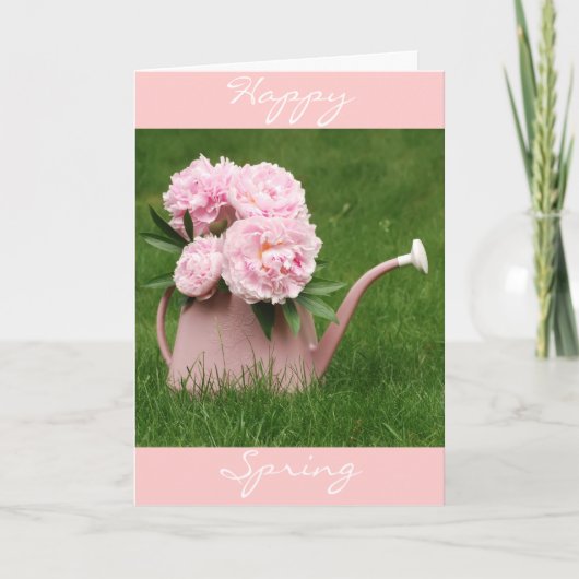 Happy Spring Peonies Karte (Vorderseite)