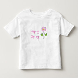 Happy Spring Pink Type mit rosa Blume niedlich Kleinkind T-shirt