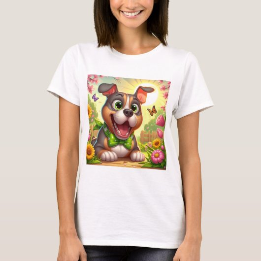 Happy Spring Pittie T-Shirt (Vorderseite)