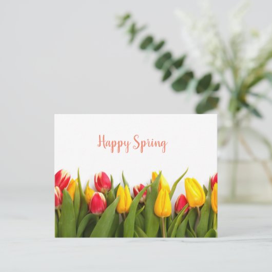 Happy Spring Postcard Postkarte (Stehend Vorderseite)