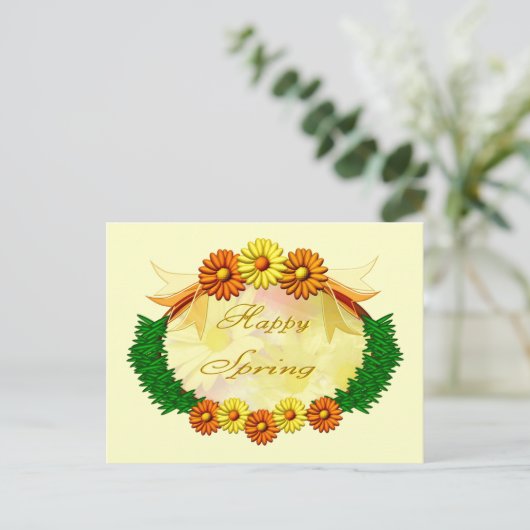 Happy Spring Postcard Postkarte (Stehend Vorderseite)