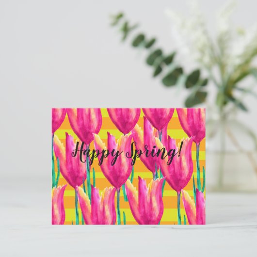 Happy Spring Postcard Postkarte (Stehend Vorderseite)