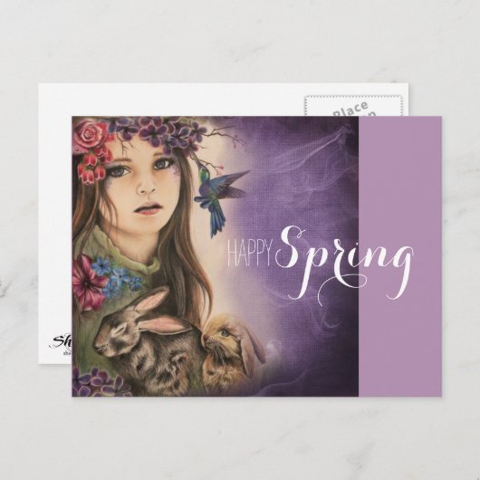 Happy Spring Postcard Postkarte (Vorne/Hinten)