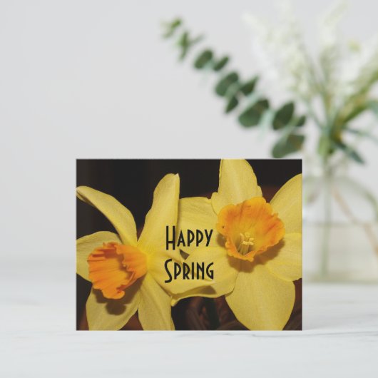Happy Spring Postcard Postkarte (Stehend Vorderseite)