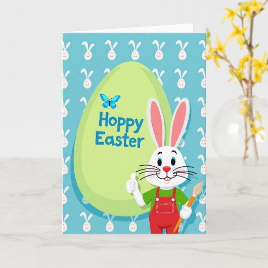 Happy Spring Rabbit Art Card Karte (Gelbe Blume)