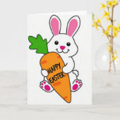 Happy Spring Rabbit Carrot Card Karte (Gelbe Blume)