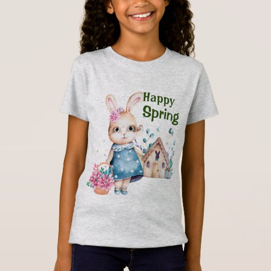 Happy Spring Rabbit T-Shirt (Vorderseite)