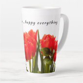 Happy Spring Red Tulip Blume Milchtasse (Rechte Ecke)