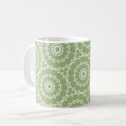 Happy Spring Wavy Circle Green Kaffeetasse (Vorderseite Links)