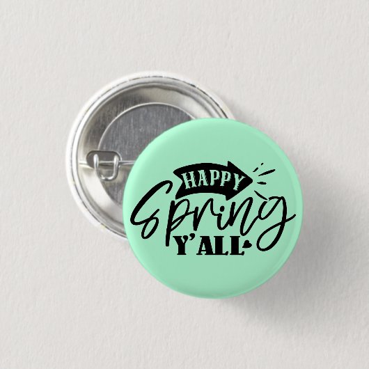 Happy Spring Y’all Typography Design-49765 Button (Vorne & Hinten)