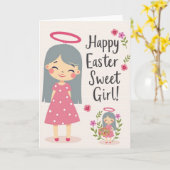 Happy Spring Young Person Card Karte (Gelbe Blume)
