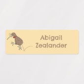 Happy Springen Kiwi Vogel Cartoon personalisiert Etiketten (Design 1)