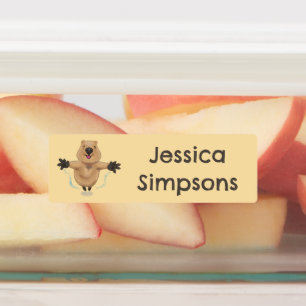 Happy Springen Quokka Cartoon personalisiert Etiketten