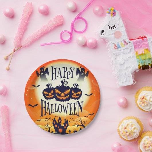 Happy Spuk Halloween Pappteller (Party)