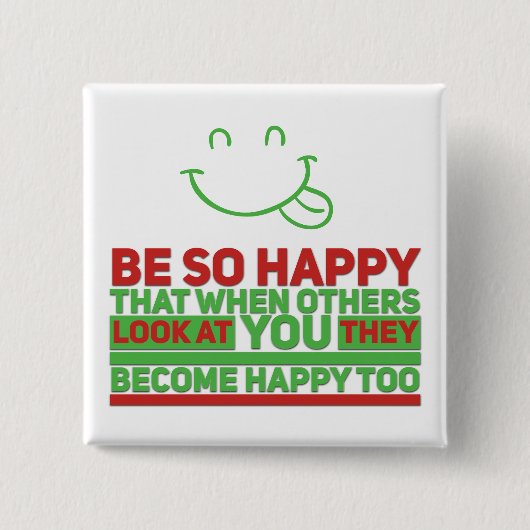 Happy - Square Button (Vorderseite)