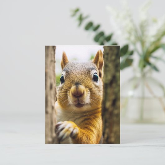 Happy Squirrel Postkarte (Stehend Vorderseite)